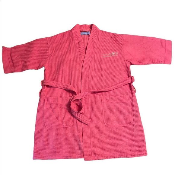 Pink Waffle cotton mix Bathrobe - Picture 3 of 11